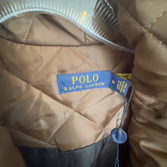 POLO RALPH LAUREN Shawl-collar Leather-trim Coat, Brown, LIKE NEW, Size Medium - Picture 3 of 9